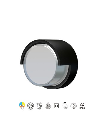 CREEK * APLIQUE EXTERIOR NEGRO LED IP65 - 15W - CCT
